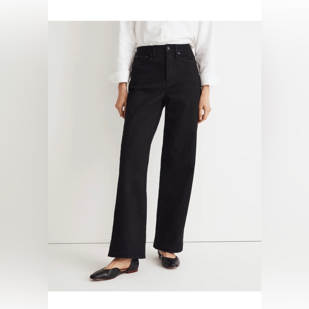 MADEWELL The Perfect Vintage Wide-Leg Jean In Black
